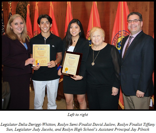 Legislator Jacobs Honors Intel Finalists and Semi-Finalists 